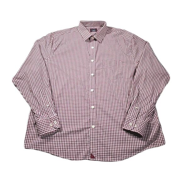 Untuckit Long Sleeve Button Up Shirt Mens XL Red White Check Gingham - Picture 1 of 10